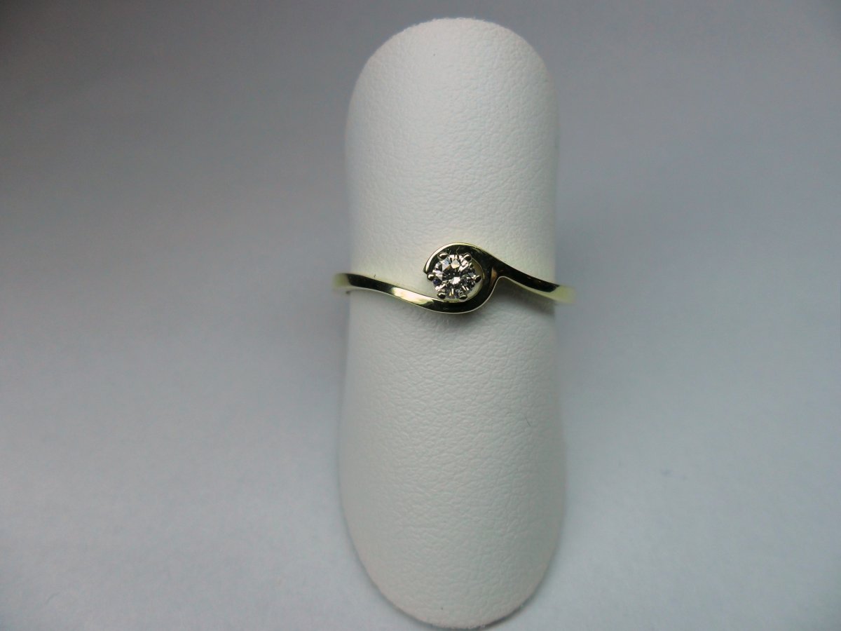 Gedraaide Fantasie Ring Zwaar Geelgoud 1st.